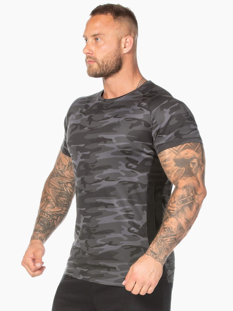 Ryderwear Camo Mesh T-Shirt Svarta Camo | PZG-963504