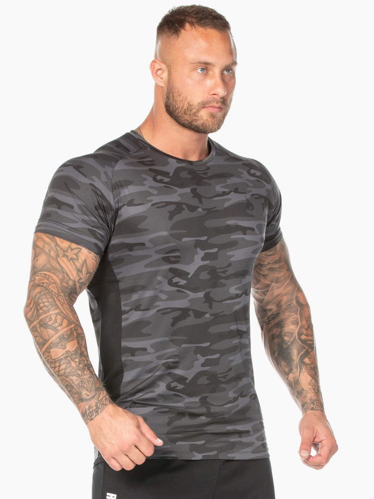 Ryderwear Camo Mesh T-Shirt Svarta Camo | PZG-963504