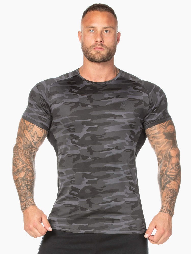 Ryderwear Camo Mesh T-Shirt Svarta Camo | PZG-963504