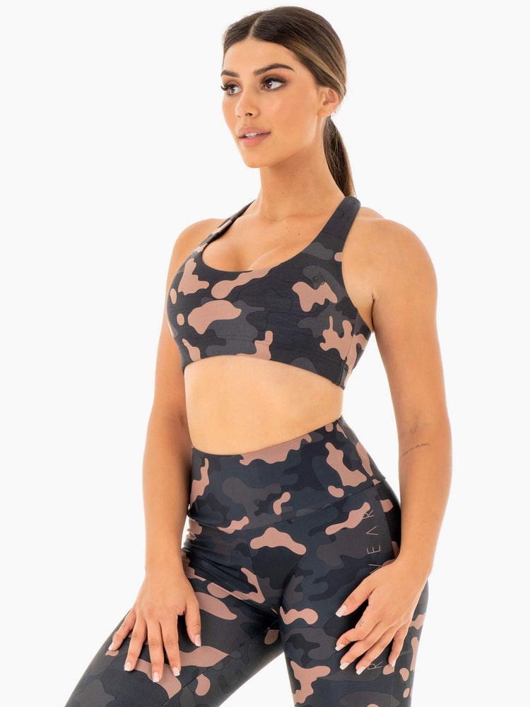 Ryderwear Camo Sports Bra Rosa Camo | HMU-472069