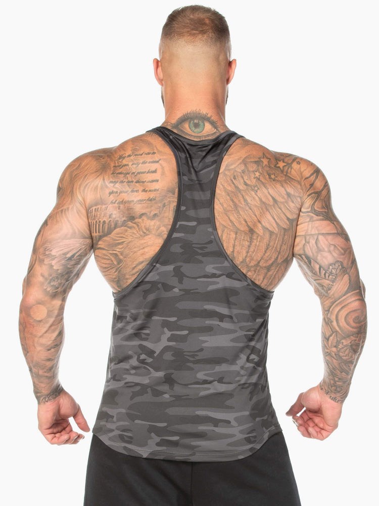 Ryderwear Camo Stringer T-Back Svarta Camo | GJC-893562