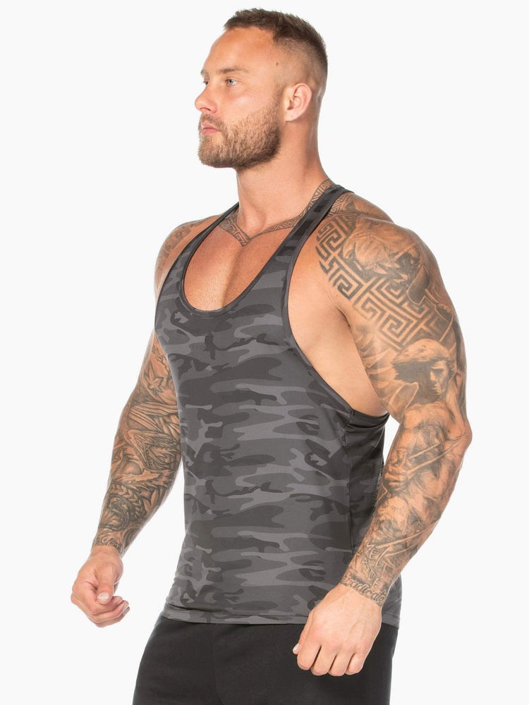 Ryderwear Camo Stringer T-Back Svarta Camo | GJC-893562