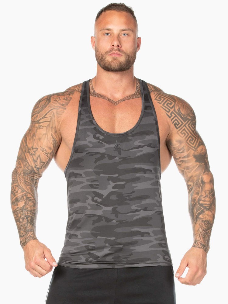 Ryderwear Camo Stringer T-Back Svarta Camo | GJC-893562