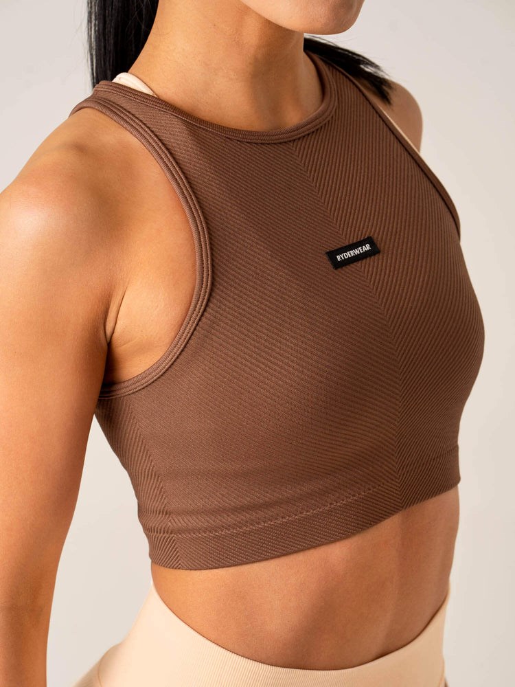 Ryderwear Circuit Rib Seamless Tank Choklad | XTM-089342