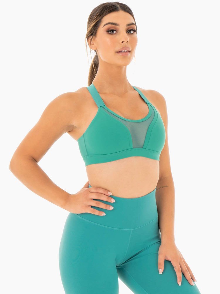 Ryderwear Collide Mesh Contour Sports Bra Turkos | NXO-365072