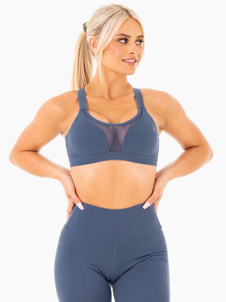 Ryderwear Collide Mesh Contour Sports Bra Blå | YNH-908162