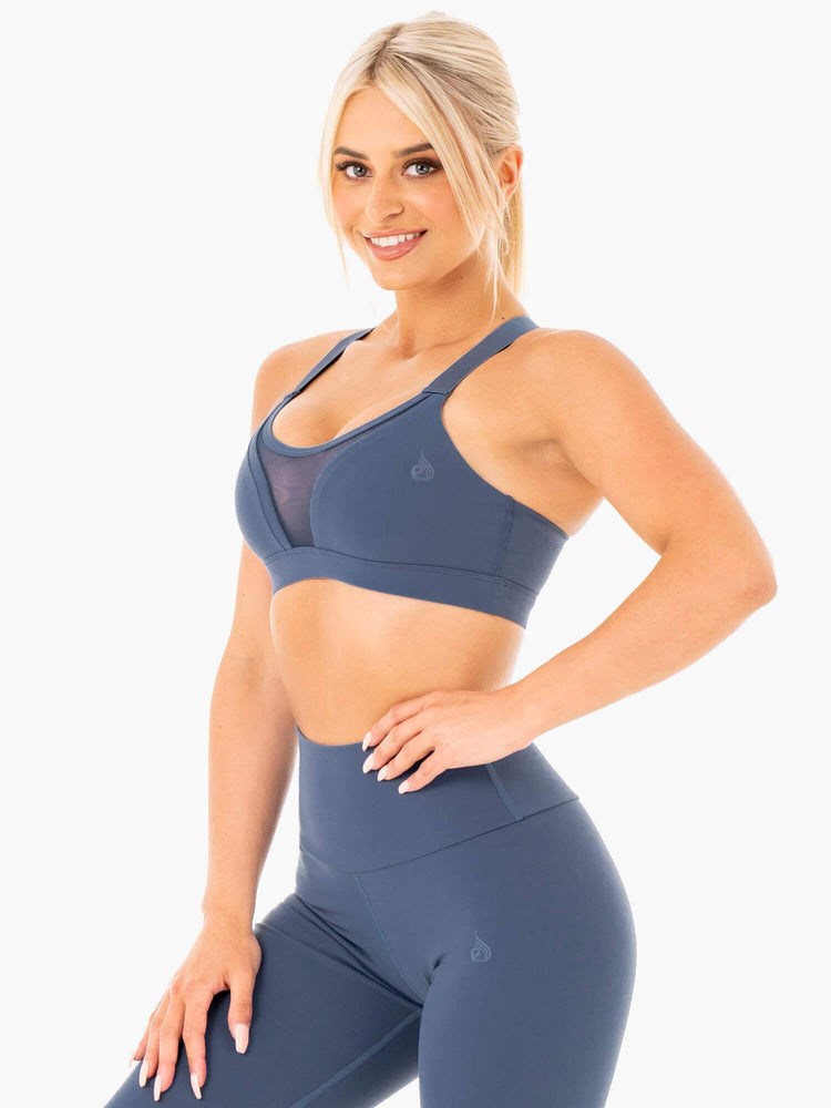 Ryderwear Collide Mesh Contour Sports Bra Blå | YNH-908162