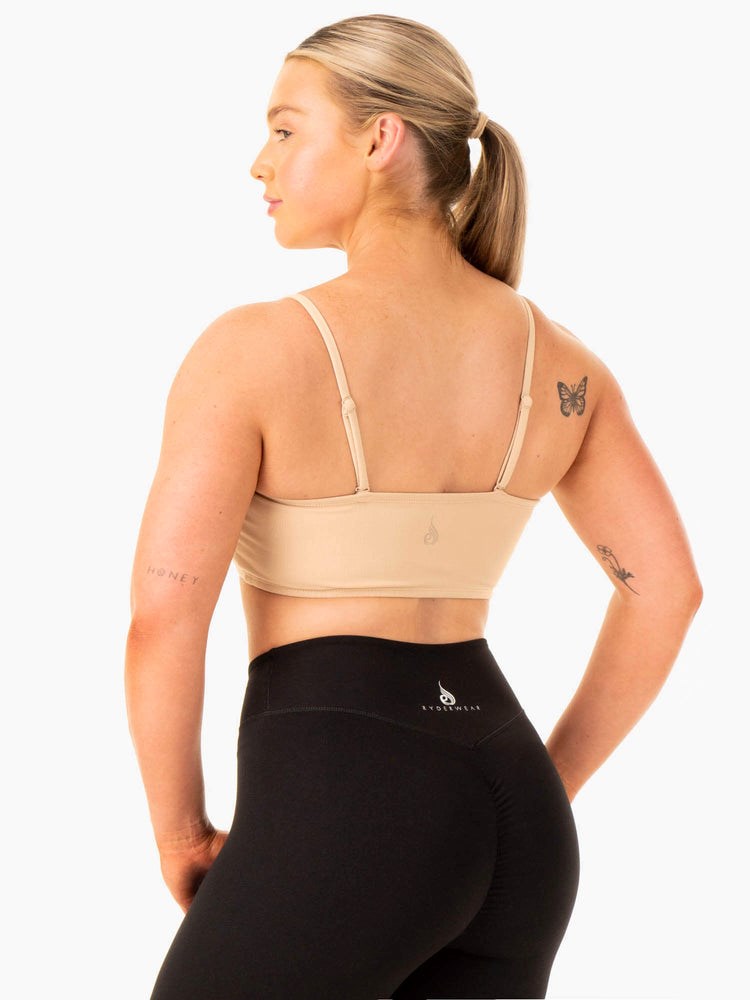 Ryderwear Convertible Bandeau Sports Bra Sand | JQY-207543