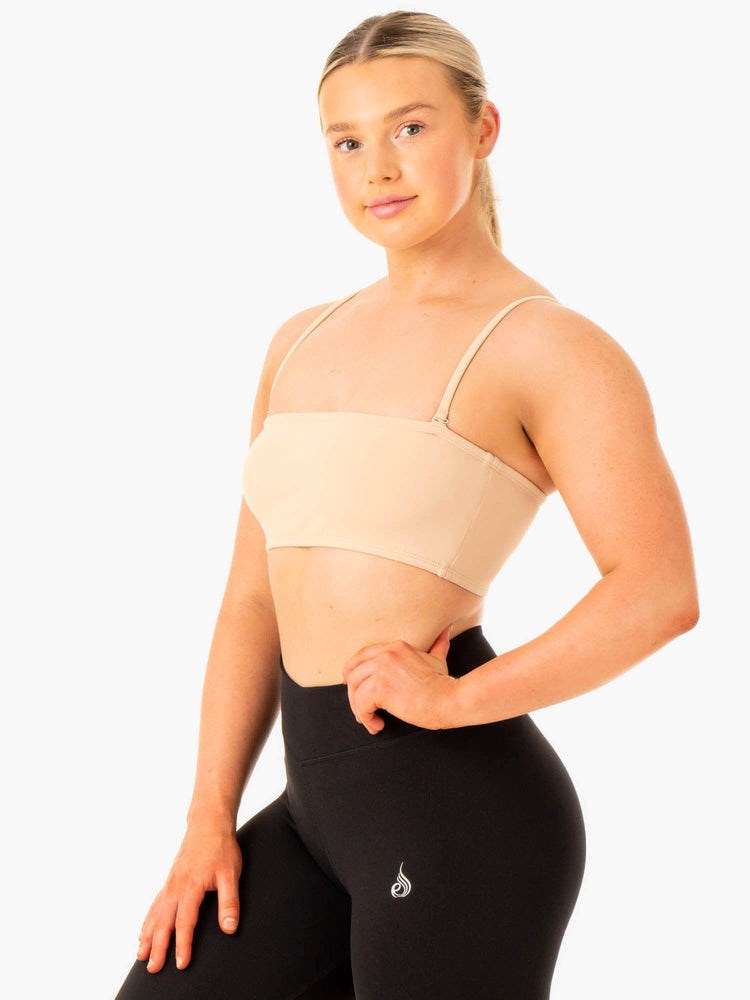 Ryderwear Convertible Bandeau Sports Bra Sand | JQY-207543