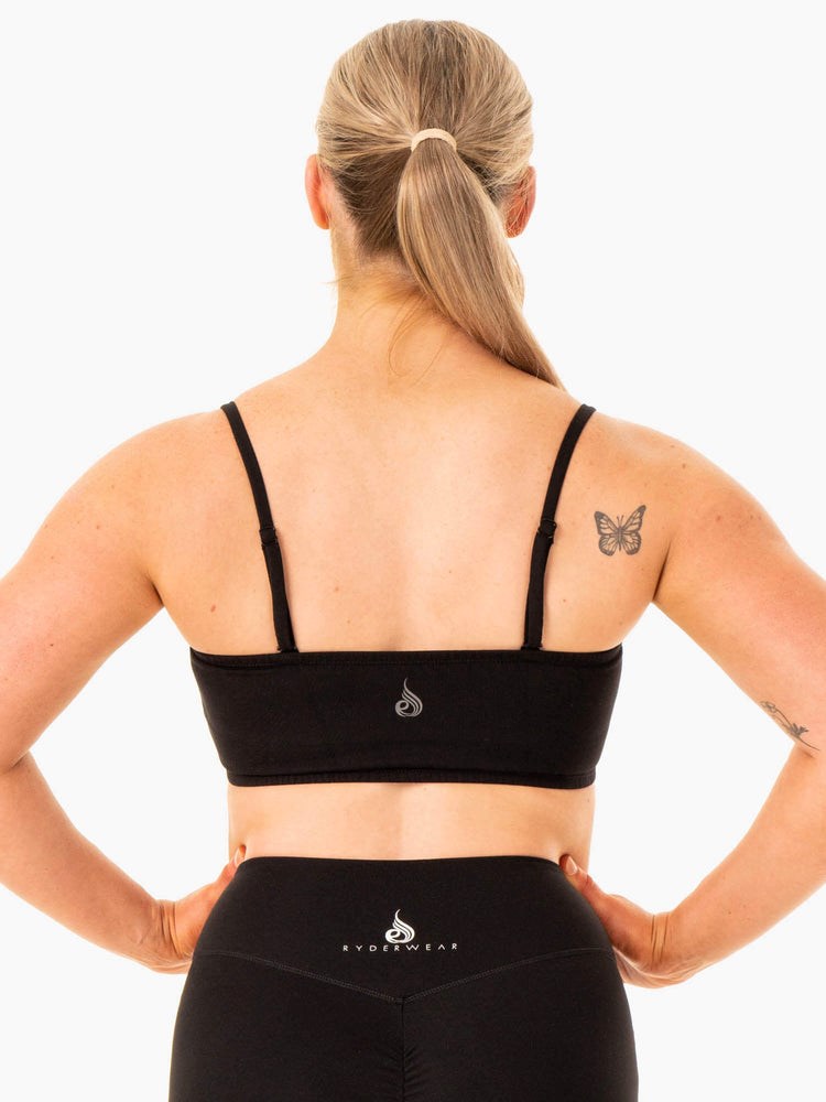 Ryderwear Convertible Bandeau Sports Bra Svarta | WBI-892645