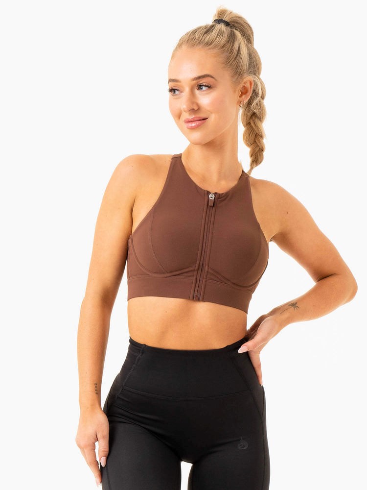 Ryderwear Critical High Impact Sports Bra Choklad | UHR-621459