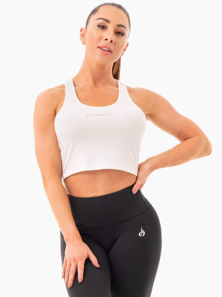 Ryderwear Cropped Racer Back Tank Vita | ERN-497658