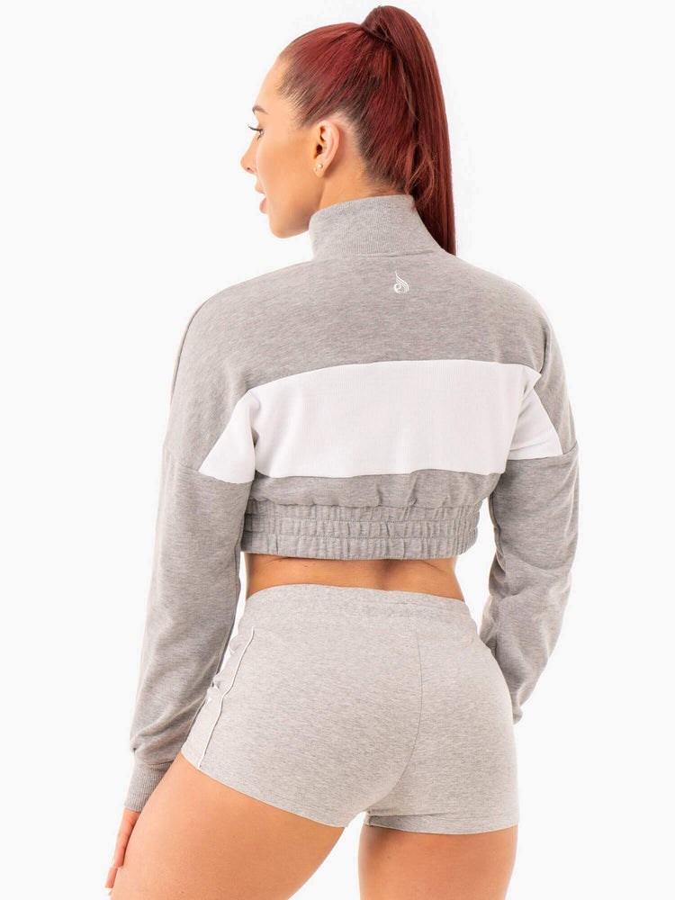 Ryderwear Cropped Track Jumper Grå | XOY-056438