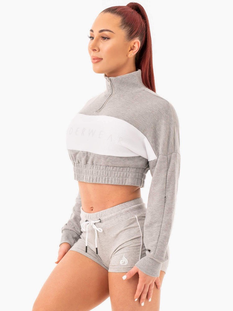 Ryderwear Cropped Track Jumper Grå | XOY-056438