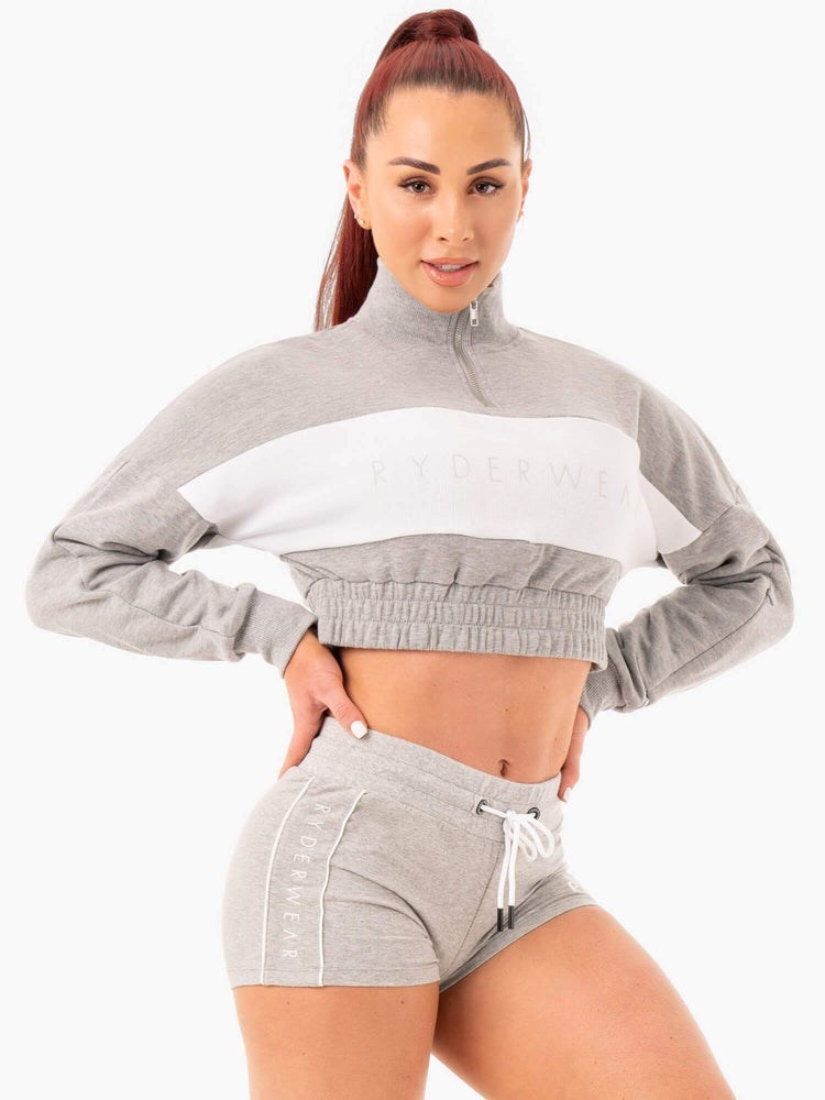 Ryderwear Cropped Track Jumper Grå | XOY-056438