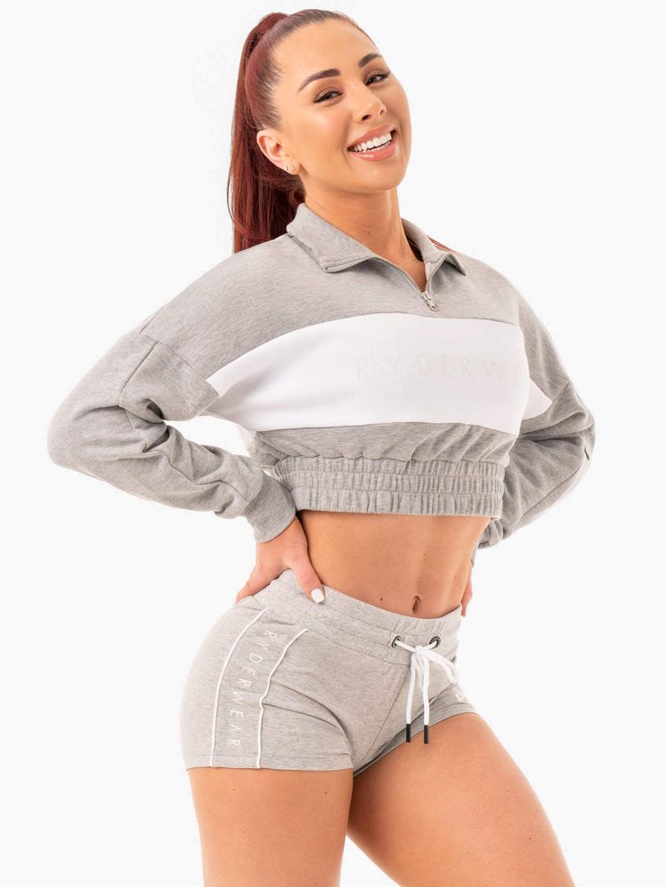 Ryderwear Cropped Track Jumper Grå | XOY-056438