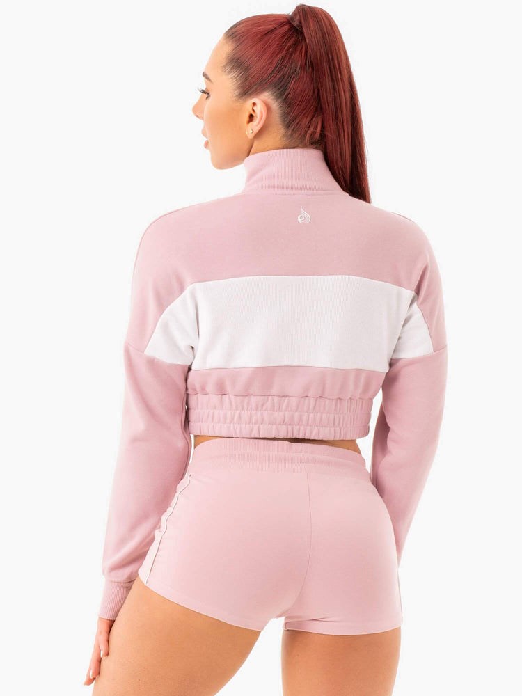 Ryderwear Cropped Track Jumper Rosa | KEO-986051