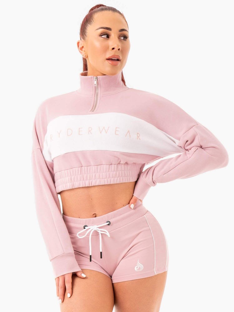 Ryderwear Cropped Track Jumper Rosa | KEO-986051