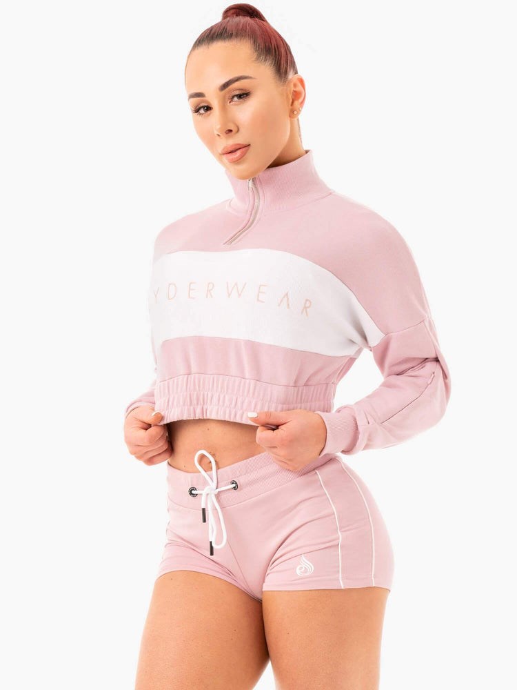 Ryderwear Cropped Track Jumper Rosa | KEO-986051