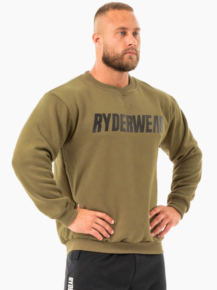 Ryderwear Ease Fleece Pullover Khaki | FCR-405376