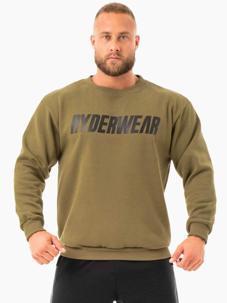 Ryderwear Ease Fleece Pullover Khaki | FCR-405376