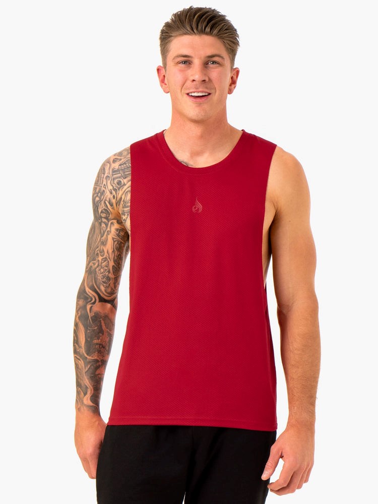 Ryderwear Enhance Baller Tank Vinröda | LGQ-172398