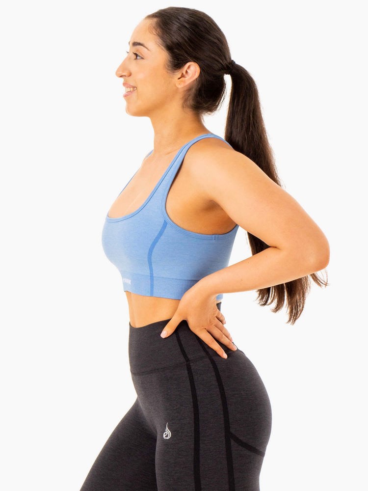 Ryderwear Enhance Seamless Sports Bra Blå | GIR-357416