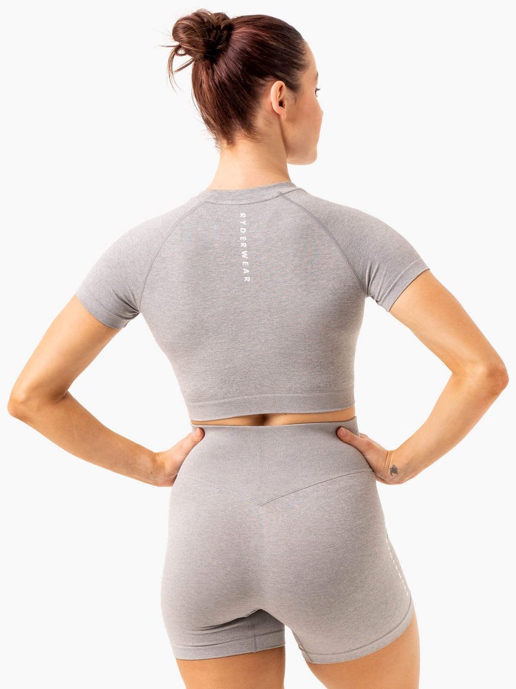 Ryderwear Essential Seamless Tee Ljusgrå | YLS-498315