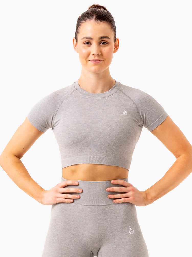 Ryderwear Essential Seamless Tee Ljusgrå | YLS-498315