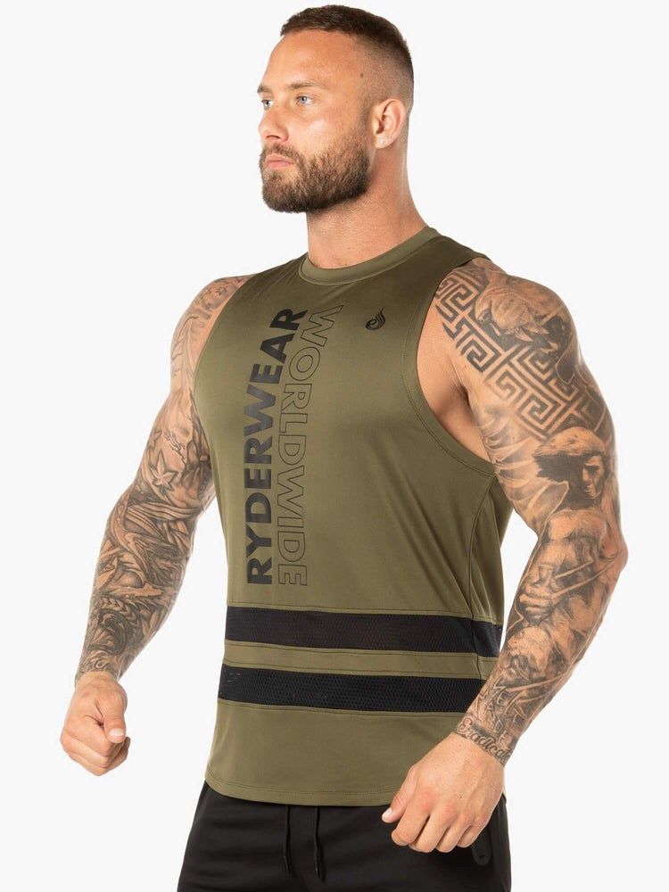 Ryderwear Evo Mesh Baller Tank Khaki | ZGS-748539