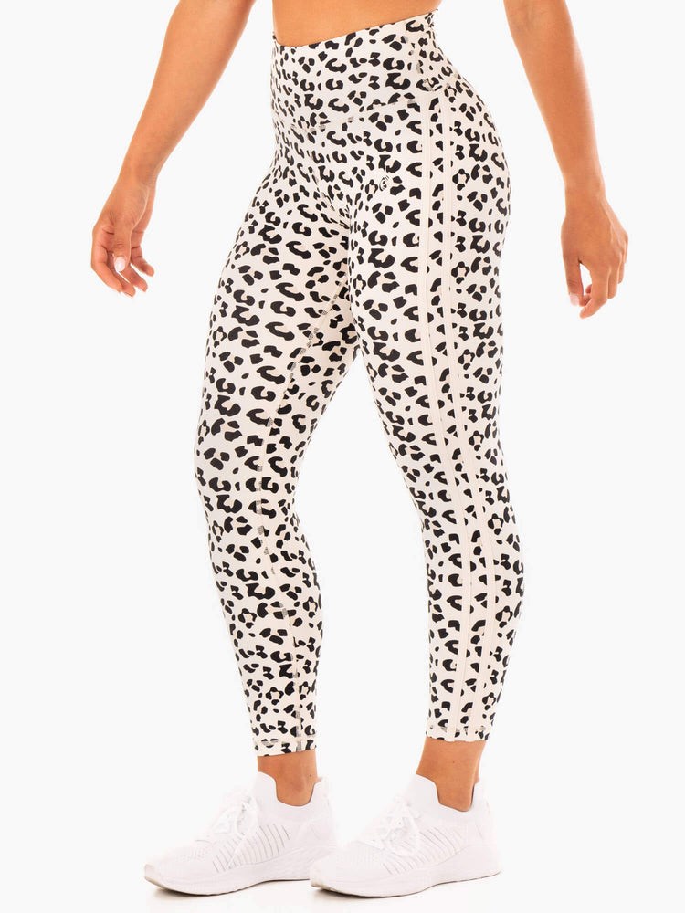 Ryderwear Evolution High Waisted Scrunch Leggings Leopard | JME-836275