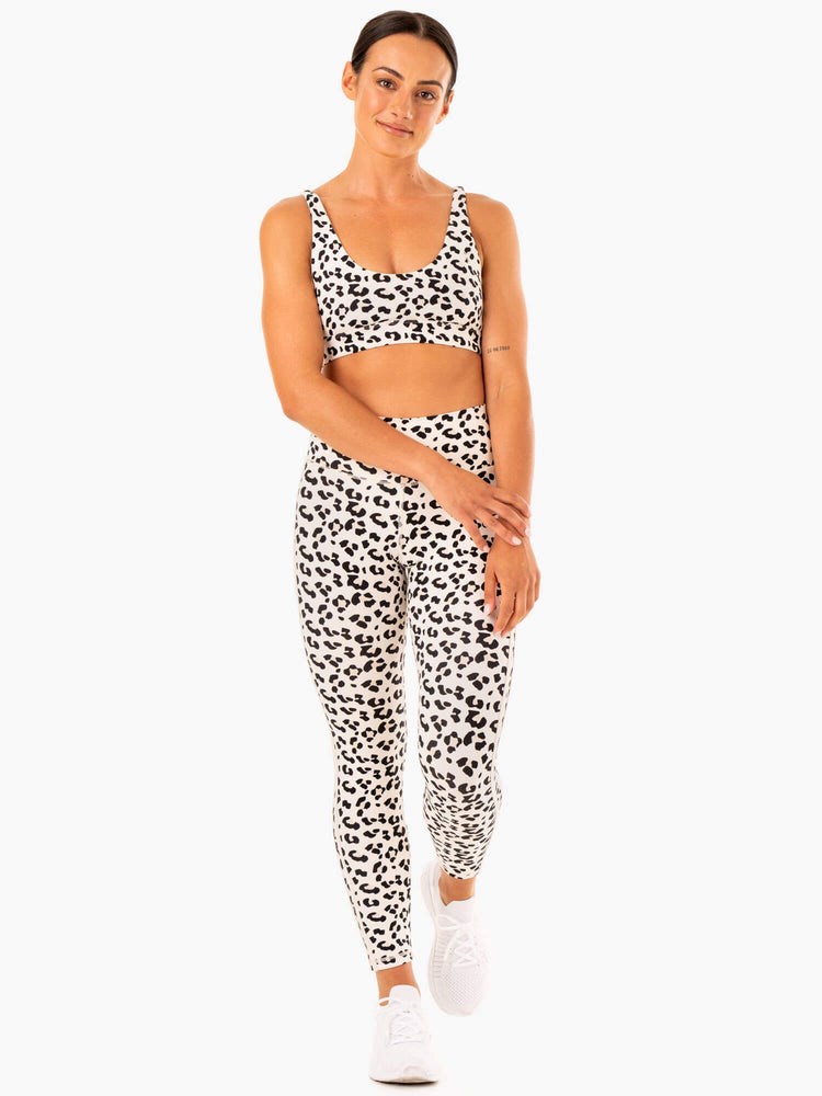 Ryderwear Evolution High Waisted Scrunch Leggings Leopard | JME-836275