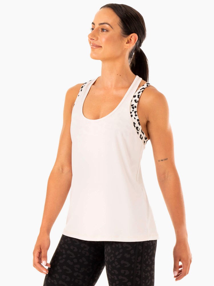 Ryderwear Evolution Racer Back Tank Ivory | JYL-234957