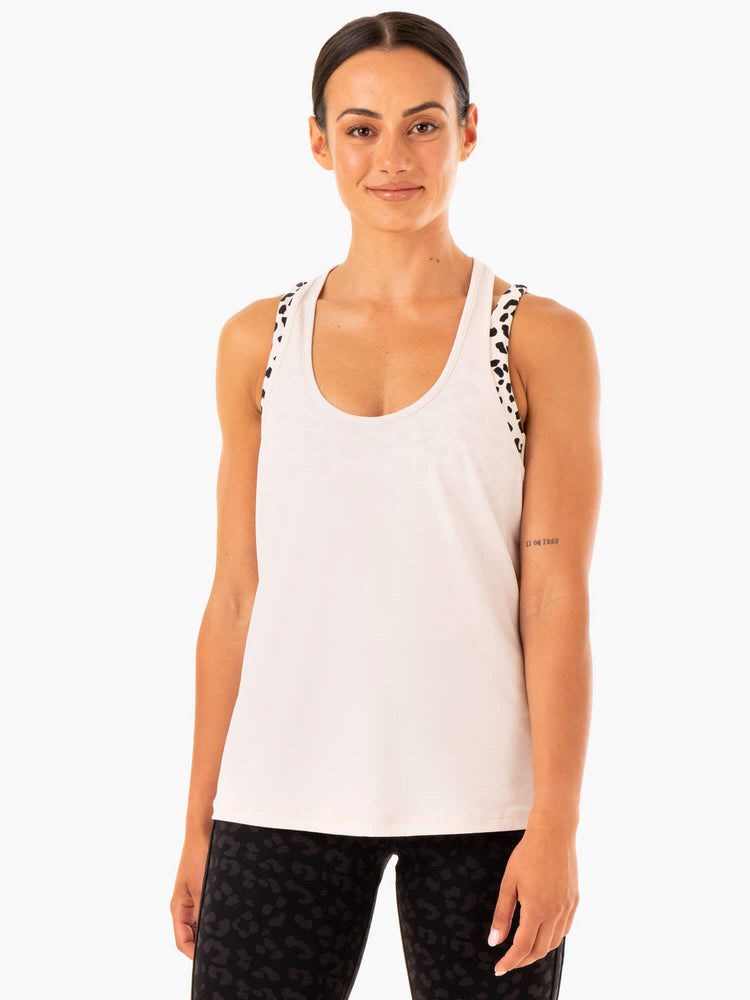 Ryderwear Evolution Racer Back Tank Ivory | JYL-234957