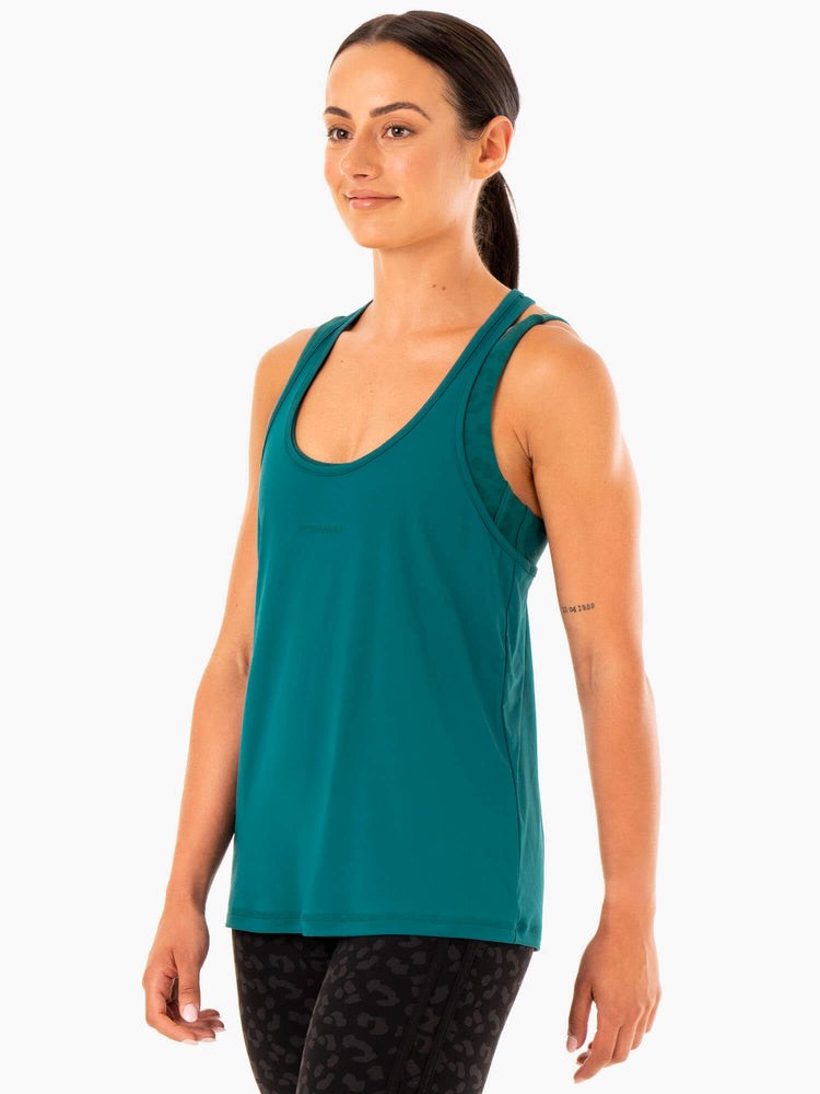 Ryderwear Evolution Racer Back Tank Teal | BTL-016584