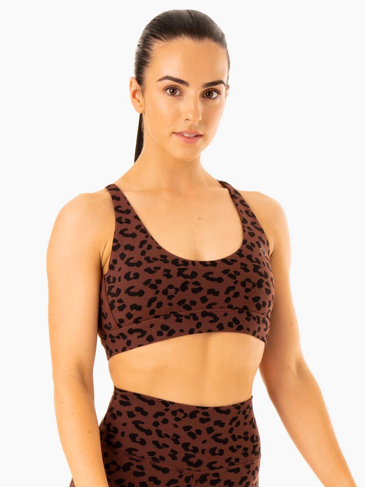 Ryderwear Evolution Sports Bra Choklad Leopard | IRU-130478