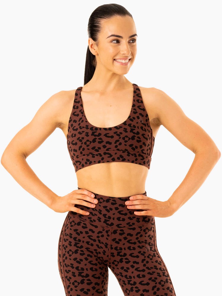 Ryderwear Evolution Sports Bra Choklad Leopard | IRU-130478