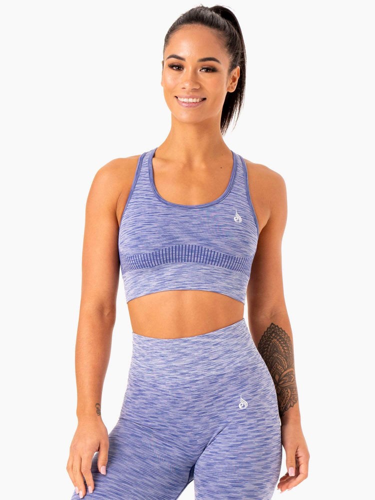 Ryderwear Evolve Seamless Longline Sports Bra Blå | JVK-892530