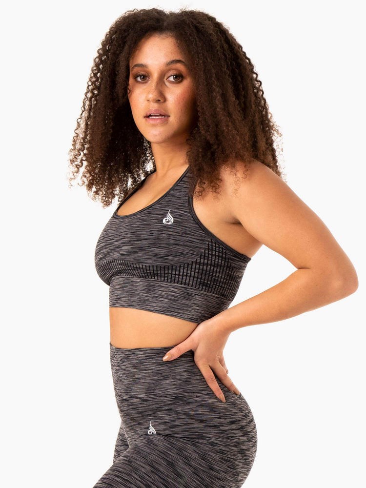 Ryderwear Evolve Seamless Longline Sports Bra Svarta | OAJ-510634