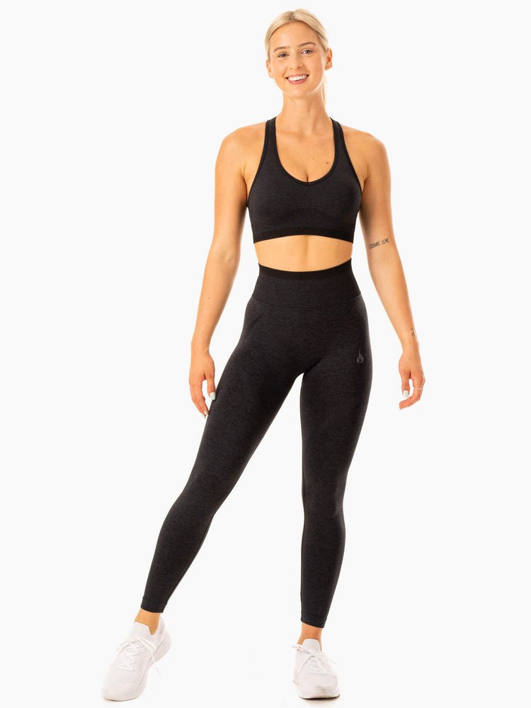 Ryderwear Excel Seamless High Waisted Leggings Svarta | FHU-926478