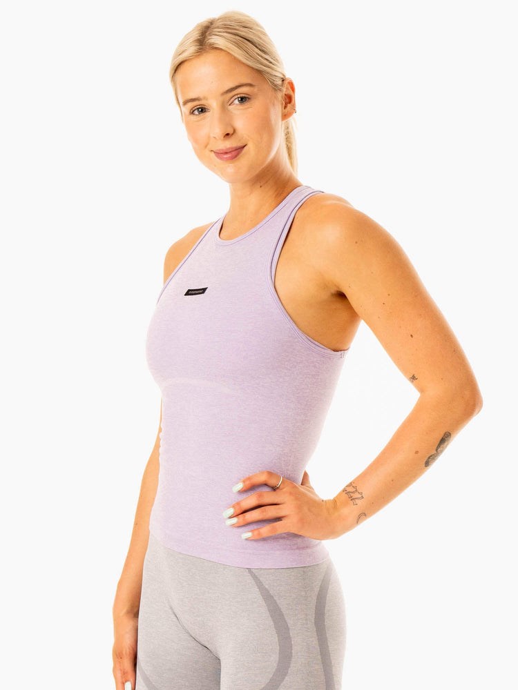 Ryderwear Excel Seamless Mid Length Tank Lavendel | NYX-420789