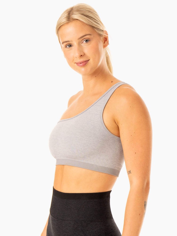 Ryderwear Excel Seamless One Shoulder Sports Bra Grå | HCE-567384