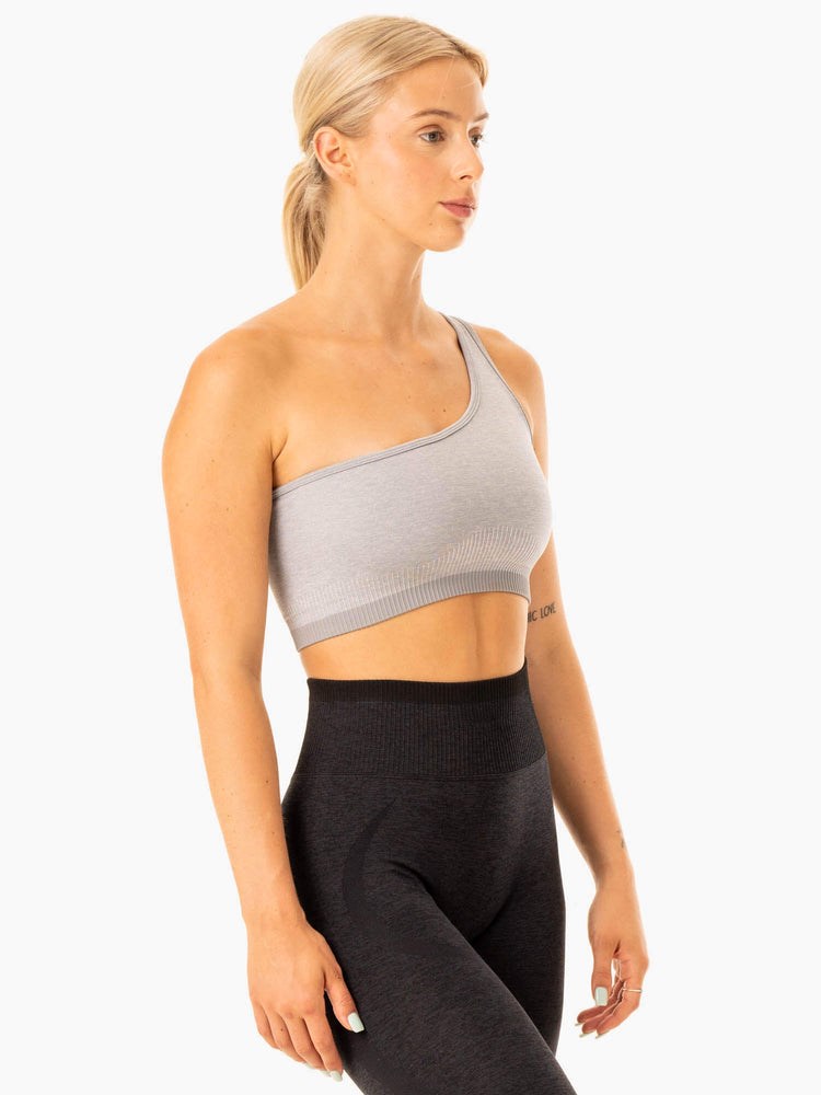 Ryderwear Excel Seamless One Shoulder Sports Bra Grå | HCE-567384