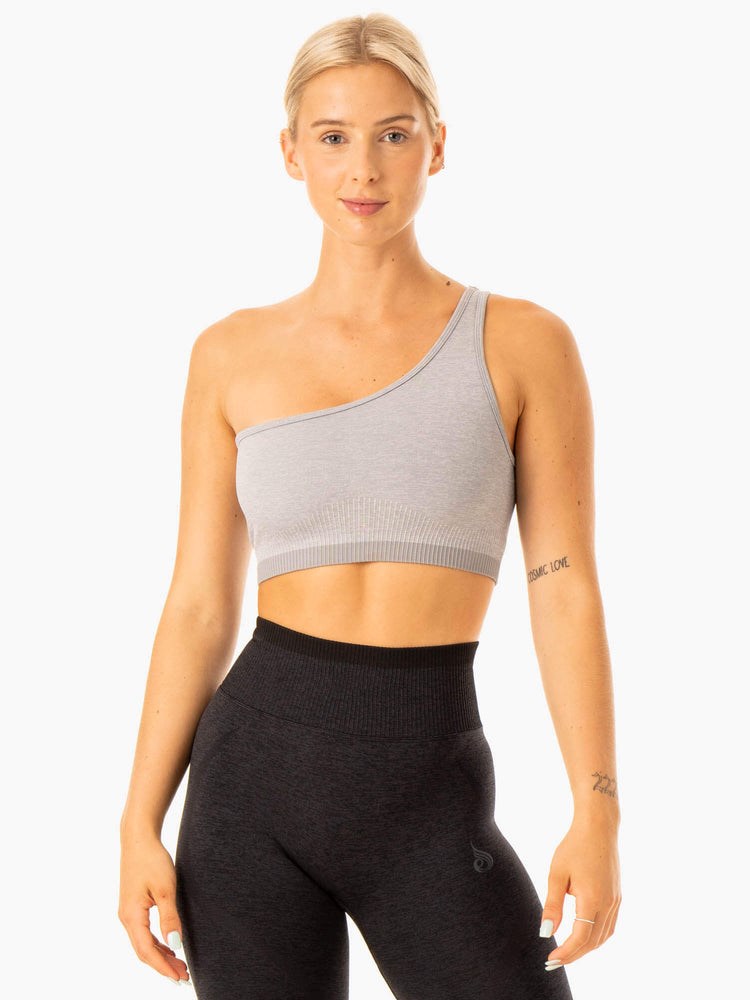 Ryderwear Excel Seamless One Shoulder Sports Bra Grå | HCE-567384