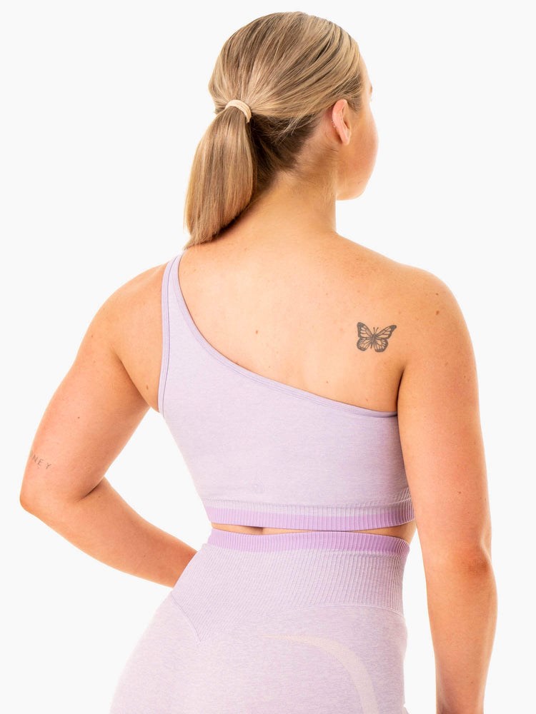 Ryderwear Excel Seamless One Shoulder Sports Bra Lavendel | OAR-028965