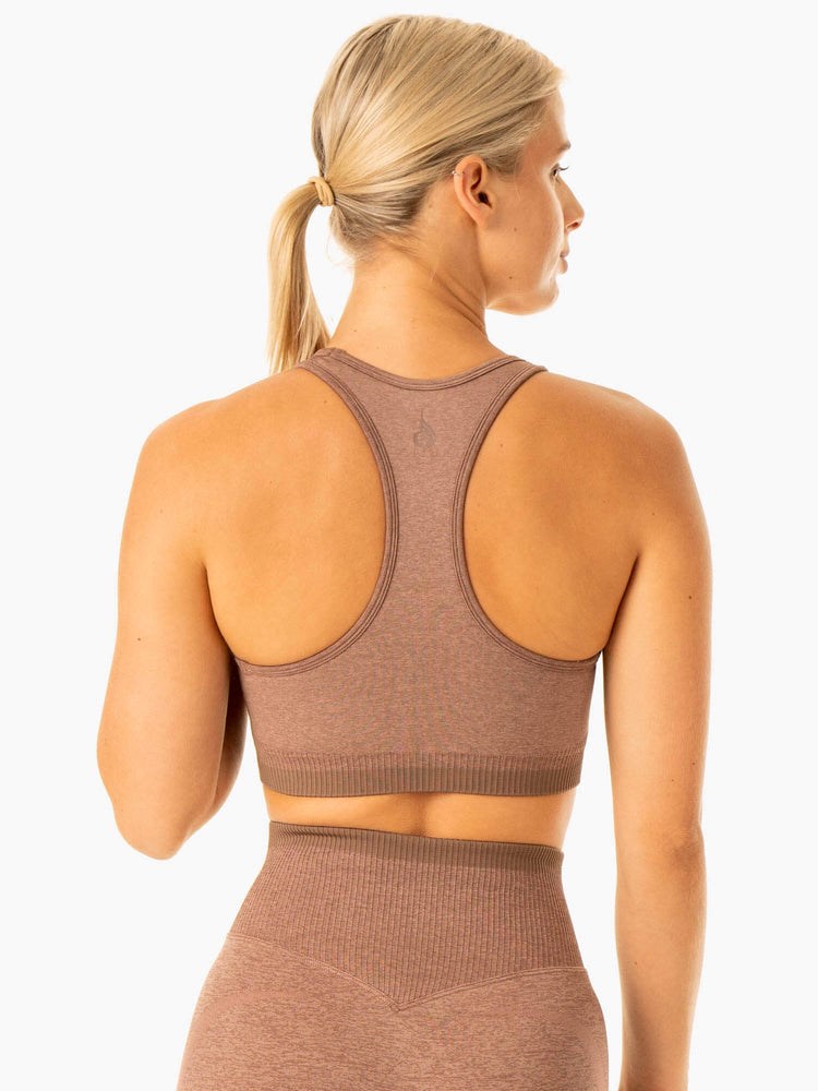 Ryderwear Excel Seamless Sports Bra Mocha Marl | NSP-794132