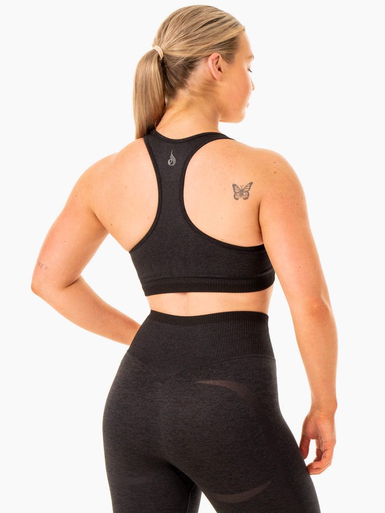 Ryderwear Excel Seamless Sports Bra Svarta | HGW-319580