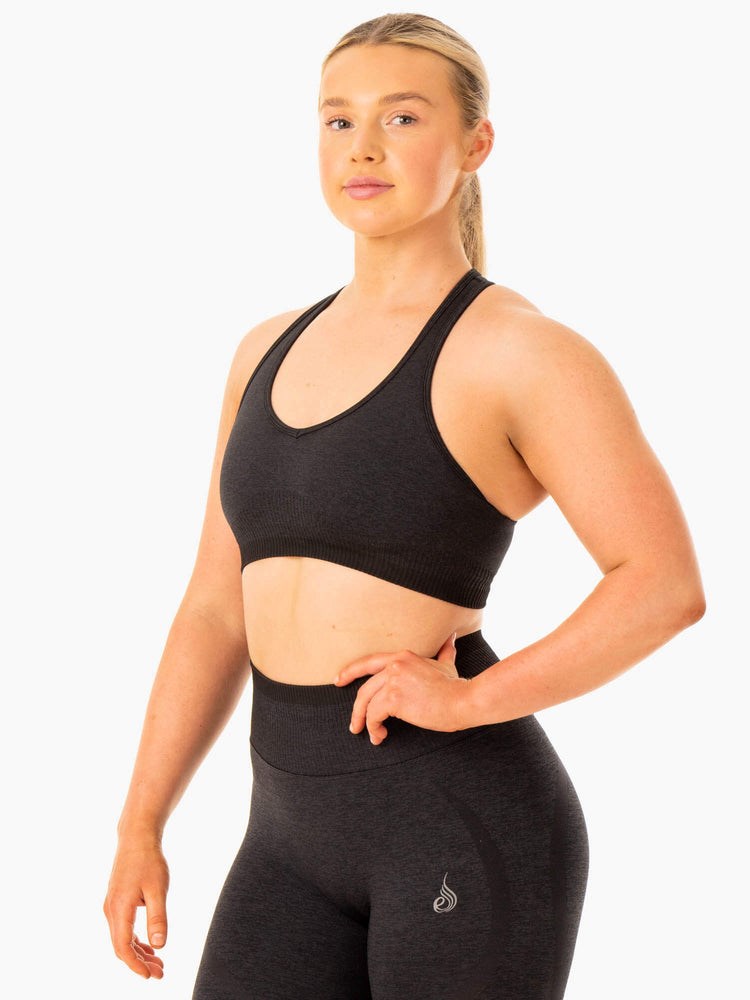 Ryderwear Excel Seamless Sports Bra Svarta | HGW-319580