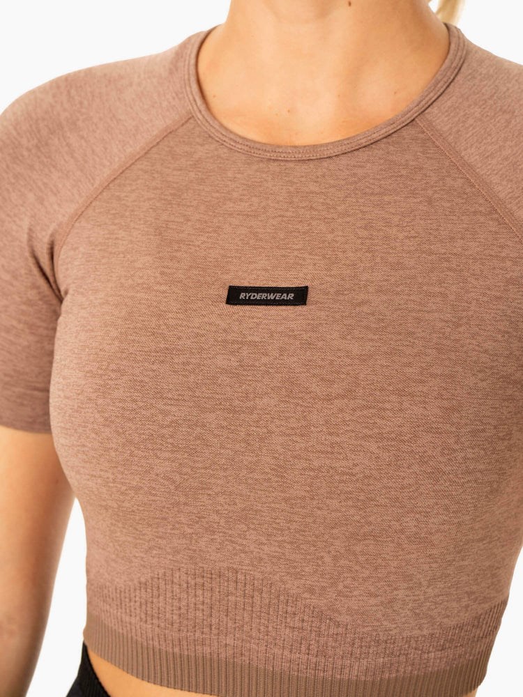 Ryderwear Excel Seamless T-Shirt Mocha Marl | RYC-607928