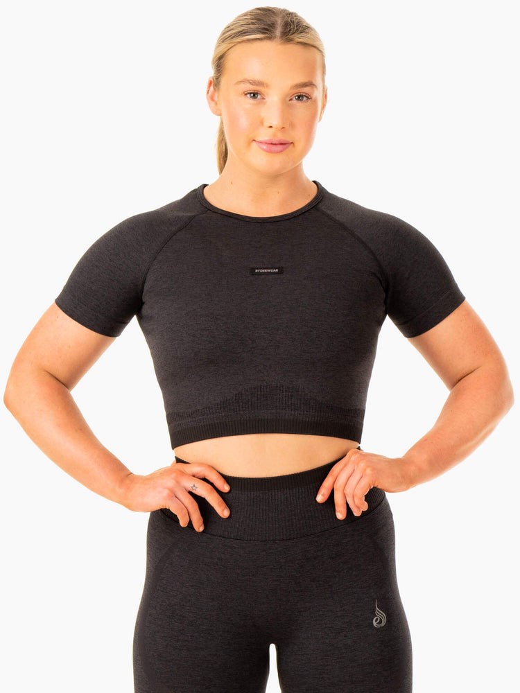 Ryderwear Excel Seamless T-Shirt Svarta | MHT-534278